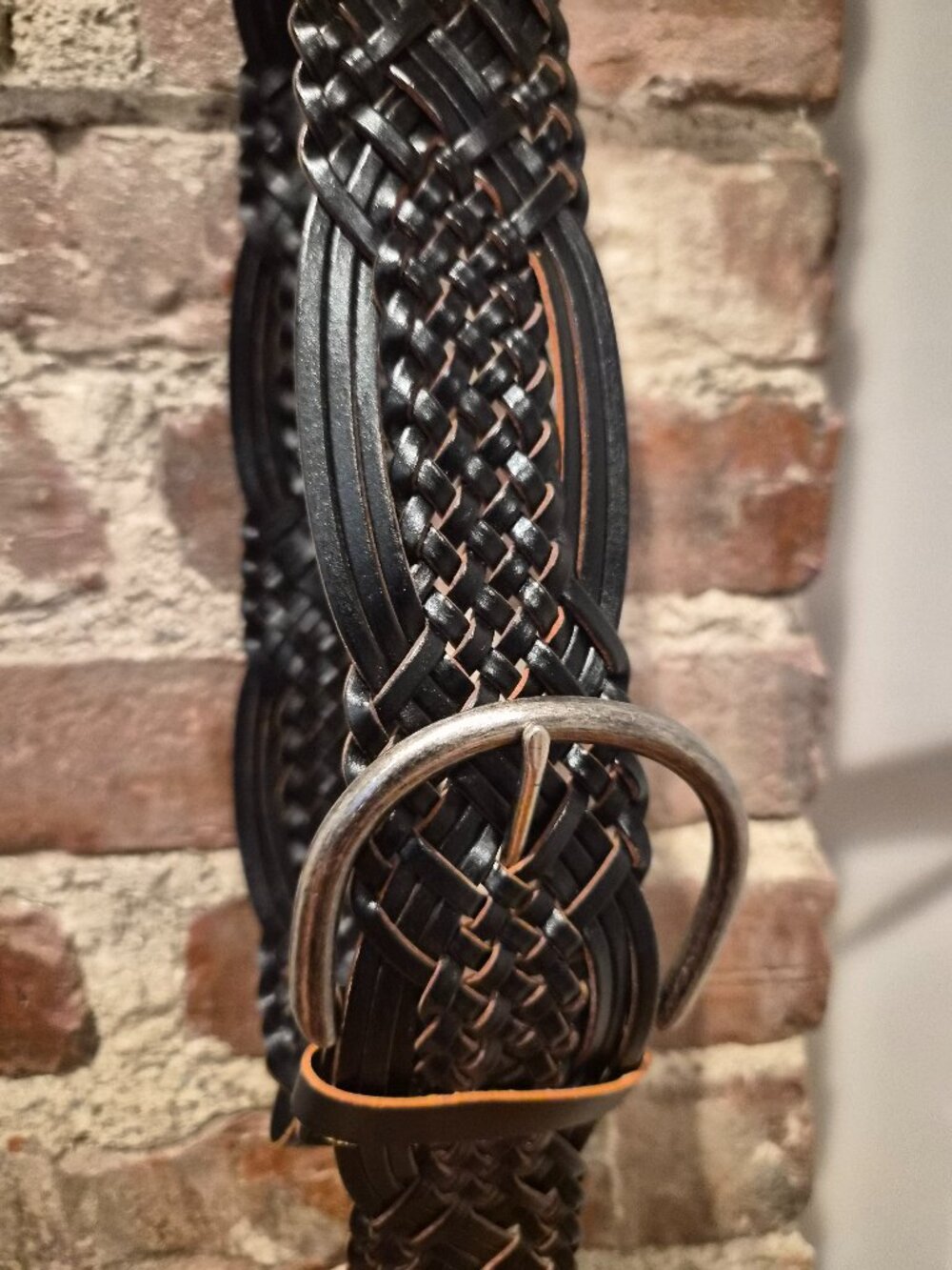 🖤 VINTAGE BLACK WIDE WOVEN STATEMENT BELT - SIZE S 🖤